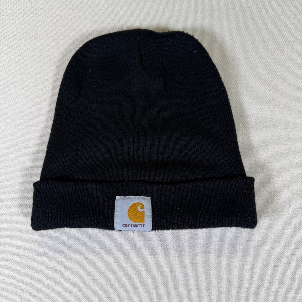 Carhartt Beanie Classic Black Acrylic Knit One Size Cold Work Gear Ski Street